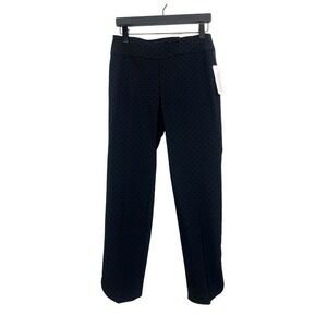 Soft Surroundings Black Textured Dot‎ Ankle Pants Womens Small Straight Leg NWT